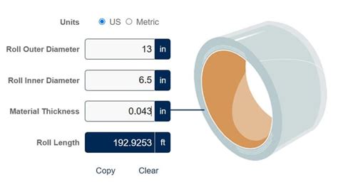 roll length calculator by weight